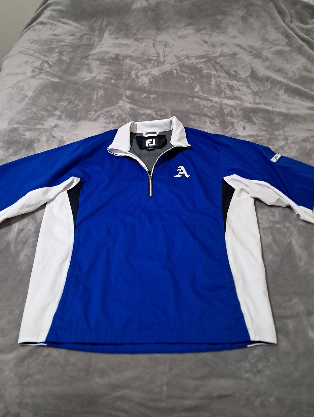 FootJoy Dryjoys Mens Hydrolite Windshirt Golf Pullover Royal Blue White  Sz. S